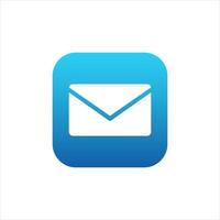 Mail application icon for mobile phone. Email logo with blue gradient. vector