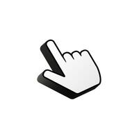 White hand cursor for computer. vector