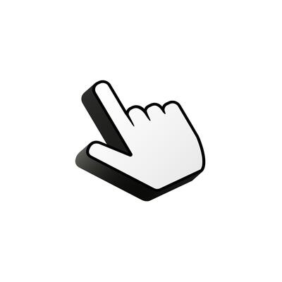 White hand cursor for computer.