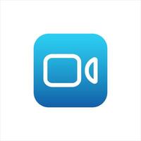 Icon of call application in blue color with gradient for mobile phone. vector