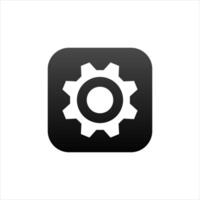 Icon of settings application in gray color with gradient for mobile phone. vector