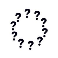 Question mark circle frame. vector