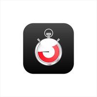 Timer icon for mobile application in black modern style with gradient. vector