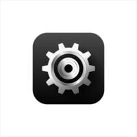 Icon of settings application in black color with gradient for mobile phone. vector