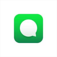 Message icon for mobile application in green modern style with gradient. vector