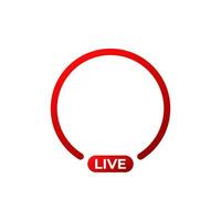 Red live broadcast logo. vector