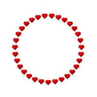 Lovely heart circle frame. vector