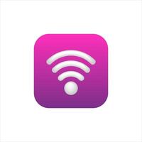 Logo of wifi for smart phone application. Icon for internet in purple color. vector