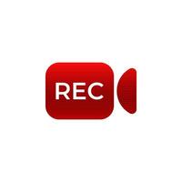 Rec indicator for live recording. vector