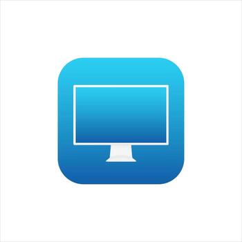 Desktop icon for mobile application in blue modern style with gradient vector