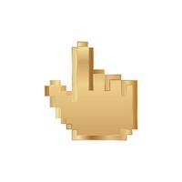 Golden hand cursor for computer. vector