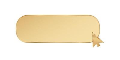 Golden click cursor button. vector