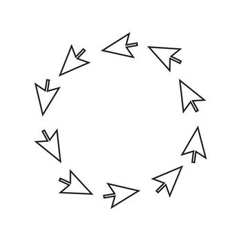 White pointer circle frame. vector