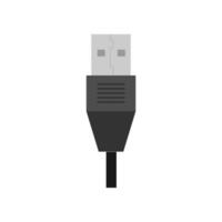 USB port flat design illustration. USB connector for mobile phone. socket plug in for gadget and electronics device. USB charging plug. vector