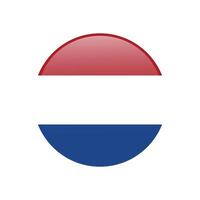 Circle icon flag of the Netherlands. Isolated on white illustration vector