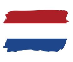 Flag of the Netherlands with brush stroke isolated on white background. illustration vector