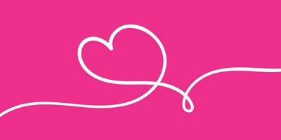 Valentines continuous line heart shape background. illustration vector
