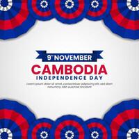 Cambodia Independence day with unique flag ornament banner Background Design and copy space area vector
