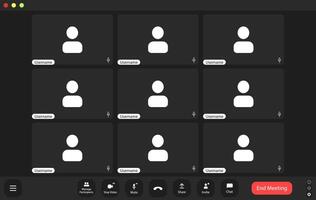 conference user interface, conference calls window overlay. vector