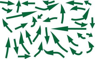 simple green color small arrow icon set green arrows pointing to the right and right vector