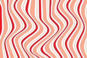 simple red cream color vertical wavy distort line pattern abstract pattern of red and white lines on a pink background vector