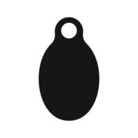 Ear tag template for cattle. Blank black identification label for farm animal. Earmark mockup for livestock vector
