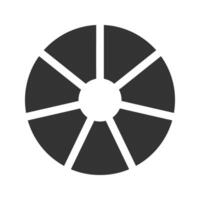 Donut or pie chart template. Circle divided on 7 equal parts. Wheel diagrams with seven segments vector