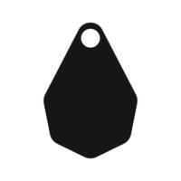 Template of ear tag for cattle. Blank black identification label for farm animals. Earmark mockup for livestock vector