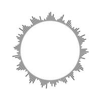Sunburst or explosion icon. Round sound wave pistogram. Voice message, audio file, pulse rhythm in ring shape. Online messenger, podcast mobile app, media player element vector