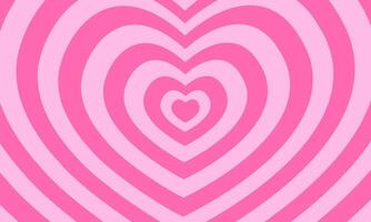 Repeating pink hearts background in trendy girly 2000s design. Romantic psychedelic pattern in y2k style. Valentine day card template vector