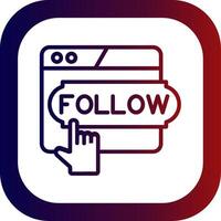 Do Follow Line Gradient Round Corner vector