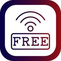 Free Wifi Line Gradient Round Corner vector