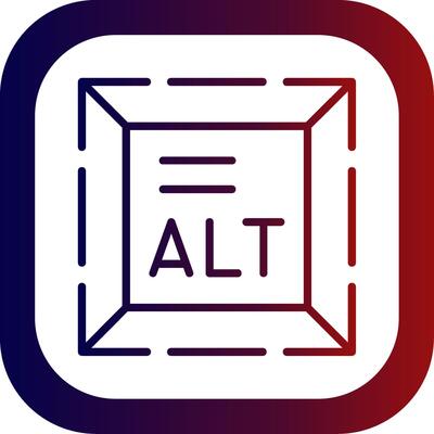 Alt Text Line Gradient Round Corner