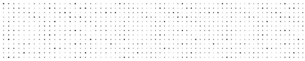Dot grid surface. Halftone seamless pattern. Different sized round points horizontal background. Abstract monochrome texture. Dotty perforated layout vector