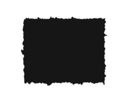 Rough edge paper shape. Old papyrus texture. Torn cardboard tag, label, sticker. Black square text box template vector