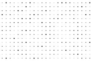 Dot grid halftone background. Different sized round points seamless pattern. Abstract monochrome retro texture. Dotty perforated surface vector