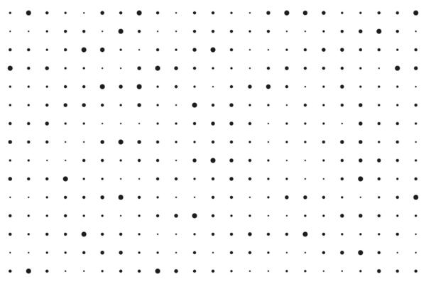 Dot grid halftone background. Different sized round points seamless pattern. Abstract monochrome retro texture. Dotty perforated surface