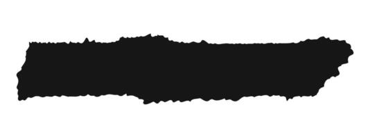Piece of paper with rough edges. Old papyrus texture. Torn cardboard tag, label, sticker. Empty black rectangle text box template vector