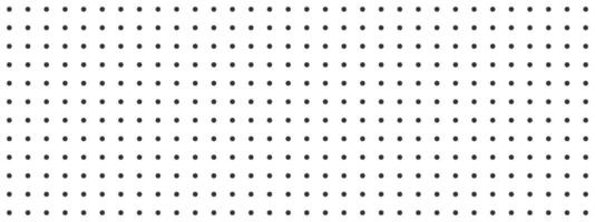 Black dot grid notebook page template on white background. Bullet journal texture. Round points seamless pattern. School or office paper background vector