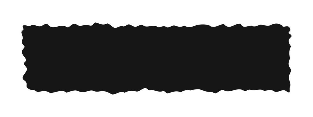 Scrap paper. Cardboard with rough edges. Torn tag, label, sticker. Empty black rectangle text box template
