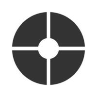 Donut or pie chart. Circle divided on 4 equal slices. Wheel diagrams with four segments vector