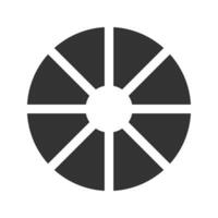 Pizza template. Donut or pie chart example. Circle divided on 8 equal slices. Wheel diagrams with eight sectors vector