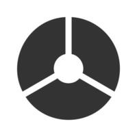 Donut or pie chart example. Circle divided on 3 equal parts. Wheel diagram with three sectors vector
