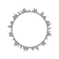 Round soundwave icon. Circular audio equalizer sign. Voice message, sound file in ring shape isolated on white background. Messenger, podcast mobile app, media player element vector