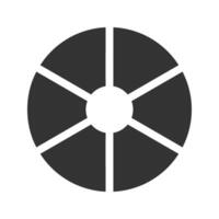 Donut, pie or pizza chart example. Circle divided on 6 equal slices. Wheel diagrams with six sectors vector