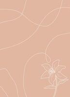 Lily Flower Abstract Neutrals Background vector