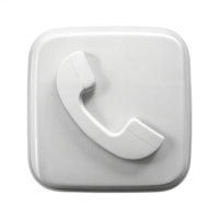 White phone icon on a square background, symbolizing communication and digital technology. png
