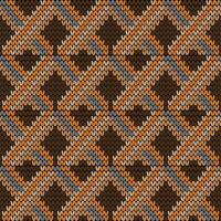 Knitting with beautiful patterns is used in winter clothes. vector