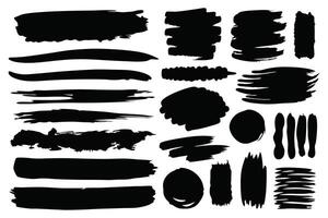 A collection of black brush strokes on a white background vector