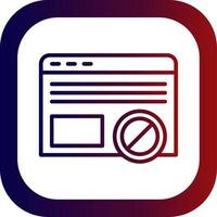 Ad Blocker Line Gradient Round Corner vector
